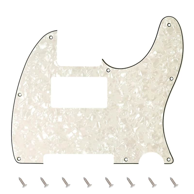 4 Ply Tele HS/HH Pickguard 8-Hole Electric Guitar Pickguard Scratch Plate for USA/Mexican Fender Modern Style Standard Tele Telecaster JT/HB-04 Vintage White Pearl image 1