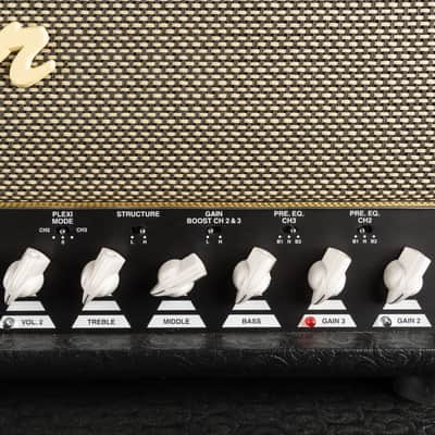 2007 Bogner Ecstasy 101B Top with Bogner Custom Shop 412ST Cab - Black Triskele with Sal N Pepper Front | USA Boutique 3-Channel 100/50-Watt EL34 Tube Guitar Half Stack Amp Head Box with Class A/AB Switch image 6