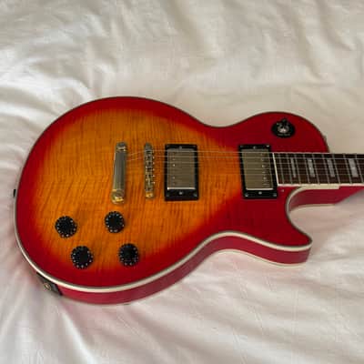 Vintage 2002 Epiphone (Gibson) Les Paul Custom Plus - Heritage Cherry Sunburst - Flame Top - Made in Korea (MIK) - Free Pro Setup image 2