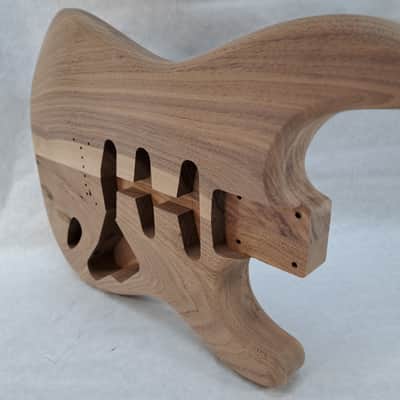 Unfinished Walnut SSS Hardtail guitar body - fits Fender Strat Stratocaster necks J2301 image 6
