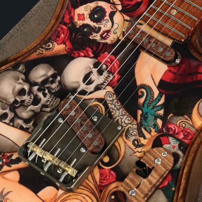 Walla Walla Guitar Company Marverick Pro Crystal Tattoo and Rose [SN 900510] [07/02] image 9