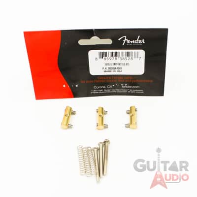 (Set of 3) Genuine Fender Compensated Brass Saddles Vintage Telecaster/Tele image 1