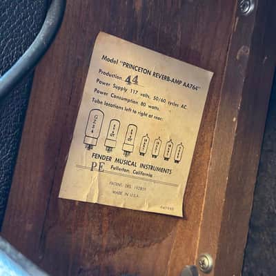 1966 Black Panel Fender Princeton Reverb-Amp - 110 Volts image 8