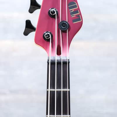 ESP LTD AP-4 Candy Apple Red Satin EMG Brushed Black Pickups Electric Bass image 8