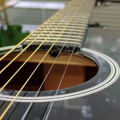 Denver DF44S-BLK Folk Full-Size Acoustic Guitar - Black Gloss image 15
