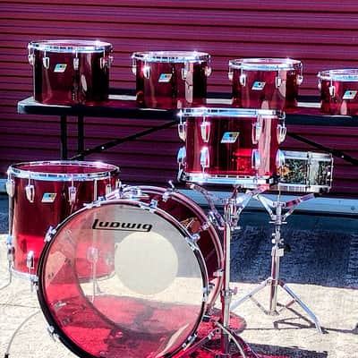1970s Ludwig Vistalite Quadra-Plus Drum Set with Single-Color Finish image 1