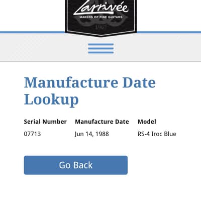 Larrivee RS-4 Kee Marcelo 1988 
Electric Blue image 23
