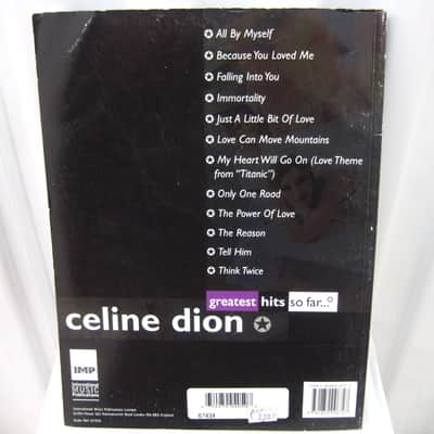 Celine Dion Greatest Hits So Far Sheet Music Song Book Songbook Piano Vocal Guitar image 2