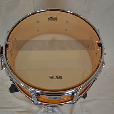 Montineri 14x6" Maple Snare Drum - Birdseye Maple Amber Lacquer image 9