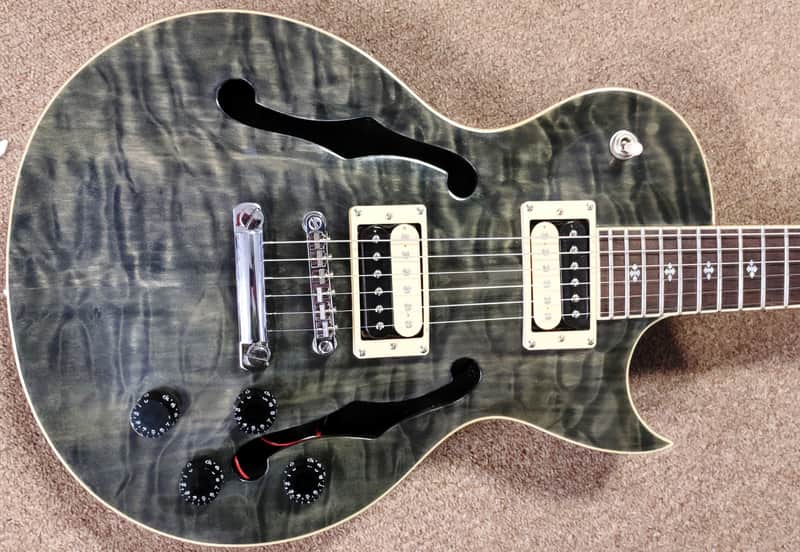 Xaviere Guitar Fetish Xv-550 Series Solid Carved Maple Semi Hollow Highly Figured Quilt Top LP Shape image 1