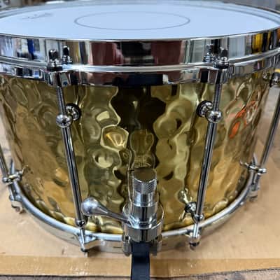 Dallas Drum 14x8 Hammered Brass Snare Drum 2025 - Hammered yellow brass image 3