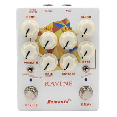Demonfx RAVINE Reverb Delay Numerous Set Options Guitar Effect Pedal