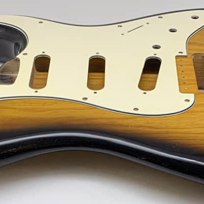 3lbs 8oz BloomDoom Nitro Lacquer Aged Relic 2 Tone Sunburst Hardtail S-Style Vintage Custom Guitar Body image 6