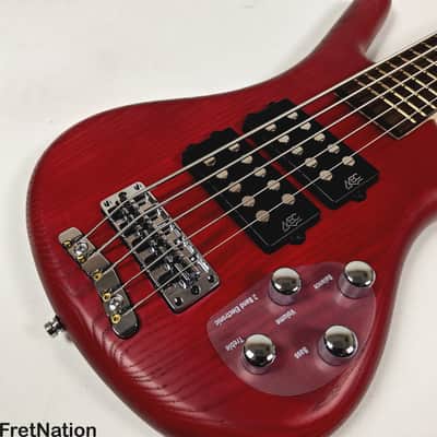 Warwick RockBass Corvette $$ 5-String Bass Burgundy Red Transparent Satin 10.56lbs #571855-25 image 6