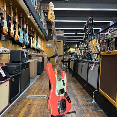 Fender Custom Shop Limited Edition 1964 Jazz Bass Relic Aged Tahitian Coral w/Hard Case image 5