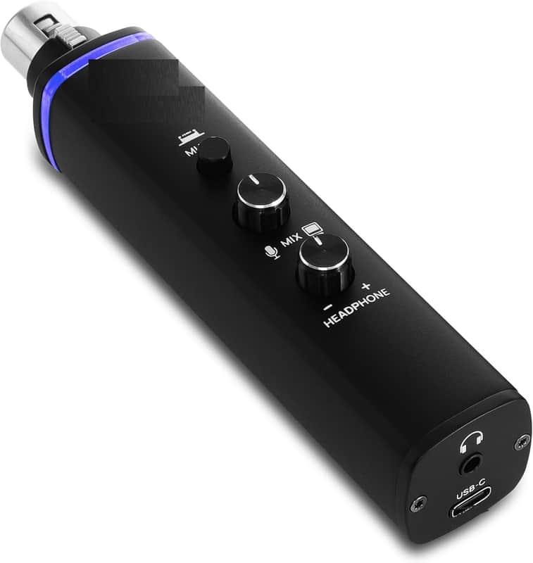 USB Mic Interface, XLR to USB Adapter with Phantom Power, Volume Control, Plug-and-Play Audio Interface for XLR Microphone Recording, Streaming, Podcasting, PC & Mac, 24-Bit Sound Card image 1