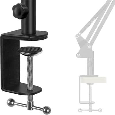 Heavy Duty Metal Table Mount Clamp, Metal Desk Clamp for Mic Boom Arm Stand Adjustable Mic C Clamp Can be Mounted Against the Wall, Fits up to 2.24"/5.7cm Desktop Thickness image 1