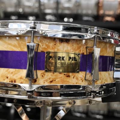 Pre-Owned Pork Pie 5x14 Maple Snare Drum Mappa Burl/Metallic Purple 2024 image 2