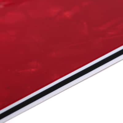 Brio 11 Hole Strat® HSS Pickguard for Fender US/Mex Made Standard Stratocaster Modern Style Pearloid Red image 3