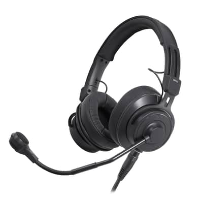Audio Technica BPHS2 Broadcast Stereo Headset with Hypercardioid Dynamic Boom Microphone, Black Bundle w/ Icon Duo22 Live Audio Interface & Liquid Audio Polishing Cloth image 2