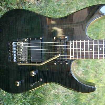 ESP LTD F-100FM Transparent Black/Flamed Maple | Reverb