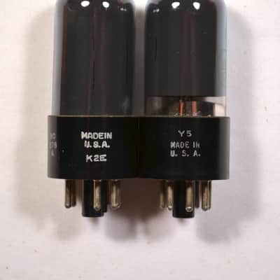 Matched Pair NOS RCA Black Plate 6V6GT/G MaxiMatched for Plate Current 1940s 6V6GT image 3