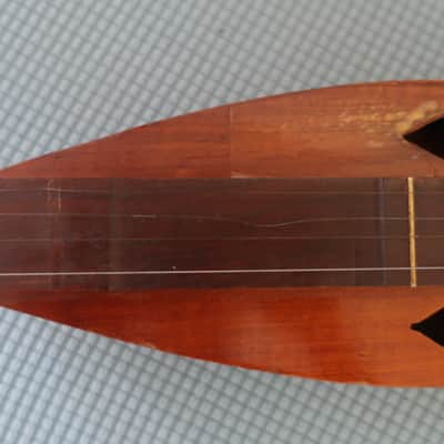 Vintage 1970s The Dulcimer Factory DF STAMP Birch Mahogany 4-String Heart Motif Mountain Dulcimer Walnut Heart Sound Hole K image 5