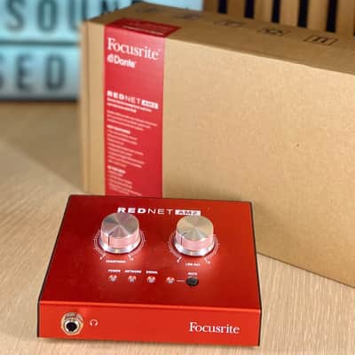 Focusrite Rednet AM2 Stereo Dante Headphone Amplifier Audio Monitoring Unit Red image 1