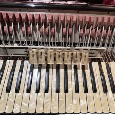 1950s vintage, very rare, Reno Accordion, 120/41, 7/3 registers, excellent condition, mother-of-pearl keys, original case image 2