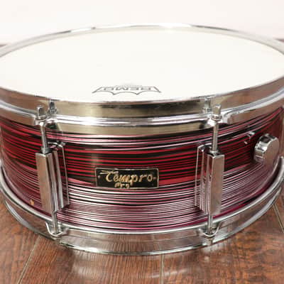 Tempro Pro 5.5x14" Snare Drum Red Strata MIJ Vintage 1970's image 1