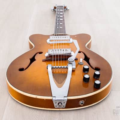 1960s Kay Jazz II Vintage Hollowbody Electric Guitar Sunburst w/ Kleenex Box, Case image 11