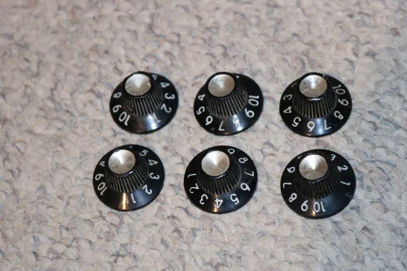 Vintage Original 1960s Fender Blackface Amp Control Knobs - Lot of 6 image 1