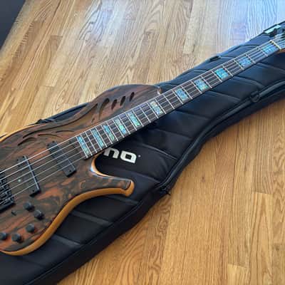 Ken Lawrence Chamberbrase II 5 string electric bass guitar LED's image 2