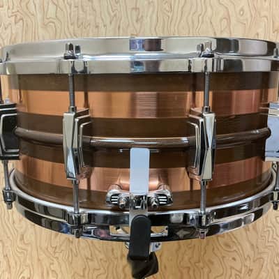 Ludwig LC663S Striped Copper Phonic 6.5x14" 10-Lug Snare Drum 2025 - Present - Striped Copper image 3