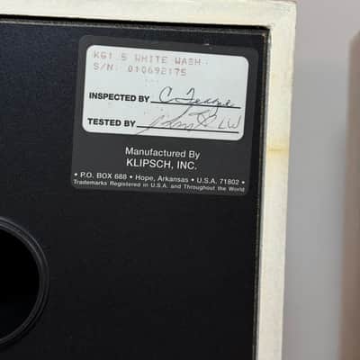 Klipsch KG1.5 Vintage Bookshelf Speakers - Whitewash finish - Sequential Serial #s - RARE! image 16