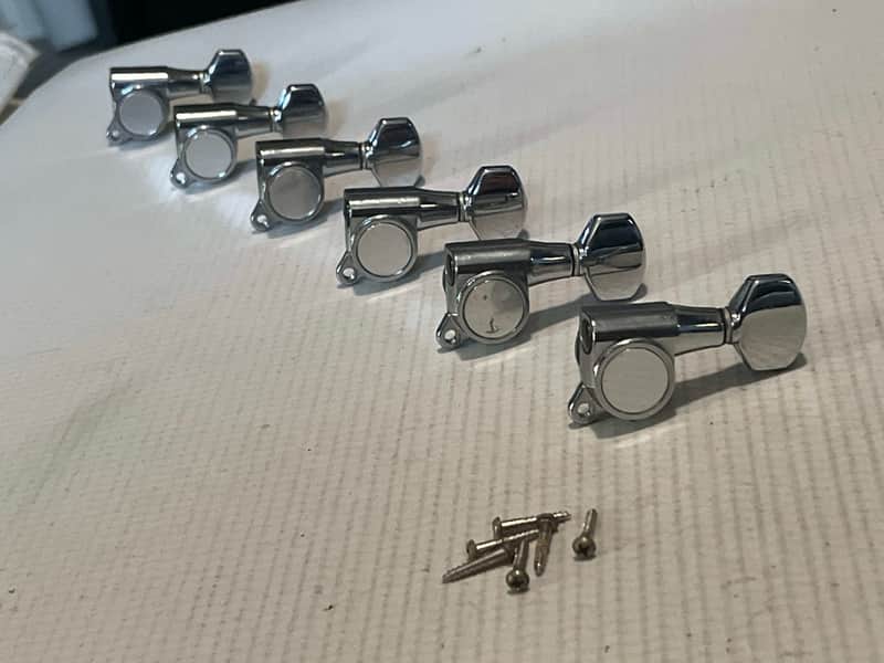 1983 Era Matsumoku Japan Kramer Focus Chrome GOTOH Tuners Tuning Pegs 6 In Line Machine Heads image 1