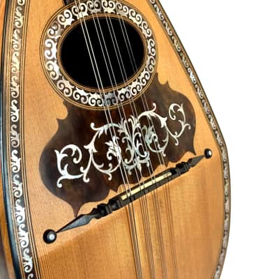 Stridente Neapolitan Mandolin Decorated Curved Ribs 1900's image 5
