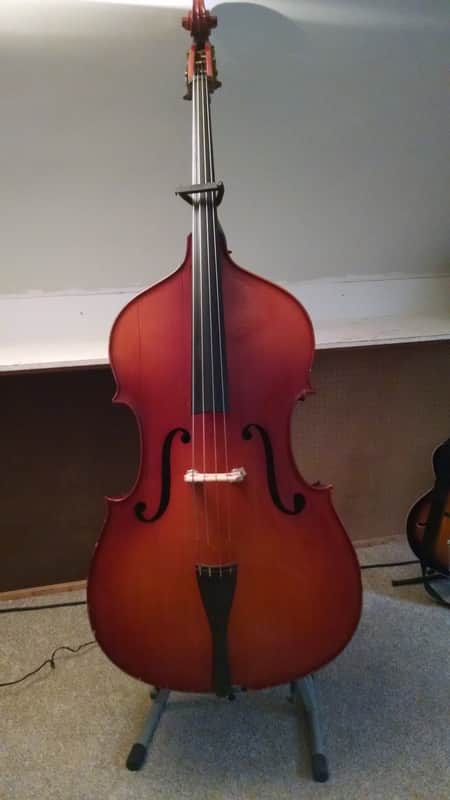 Erich Pfretzschner Upright Bass, 3/4 892L w/Stand and Padded Carry Case image 1