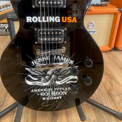 Dean Cadillac X Jesse James Outlaw Whiskey Guitar autographed 2024 - Black image 4