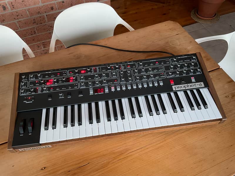 Sequential Prophet-6 49-Key 6-Voice Polyphonic Synthesizer 2018 - 2020 - Black with Wood Sides image 1