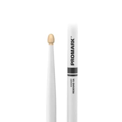 Promark Rebound 5A Painted Hickory Drumsticks, White Drum Sticks- RBH565AW-WHITE image 3