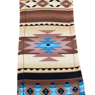 Light Blue Native American Thunderbird Handmade Guitar Strap image 3