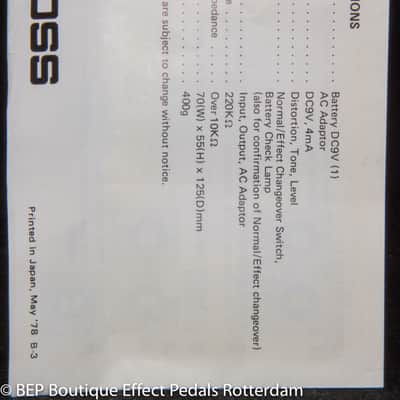 Boss DS-1 Distortion 1979 Japan s/n 7900, with Toshiba TA7136AP op amp, Silver Screw, Clear Switch image 17
