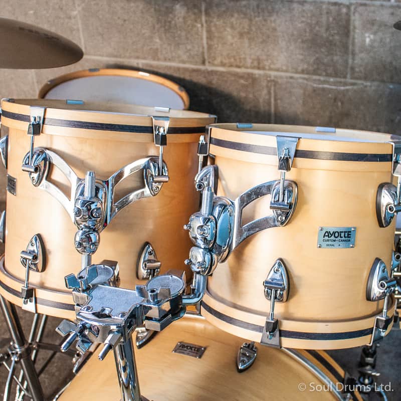 Ayotte Custom 90's Wood Hoop Drumset Natural Stain | Reverb España Ayotte Custom 90's Wood Hoop Drumset Natural Stain | Reverb España
