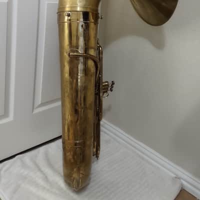 Reynolds Contempora 3v BBb Recording Tuba ~1959 - Lacquer & raw brass image 4