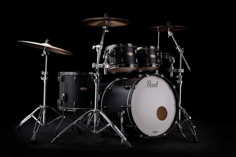 Pearl Pre-Order Masters Maple Reserve Limited Edition 22x18_10x7_12x8_16x14 Solid Matte Black Drums | Drum Shells Only | Special Order | Auth Dealer image 1