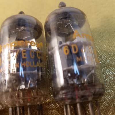 Amperex ONE (1) 6DJ8 tNOS AT1000 TESTED Vacuum Tube Heerlen A-frame Orange Globe T5 ECC88 dual triode 1965-1973 image 4