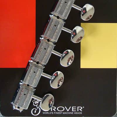 Grover 136C6 Vintage Deluxe, Chrome Tuning Machines 6 In-Line, Oval Metal Button image 1
