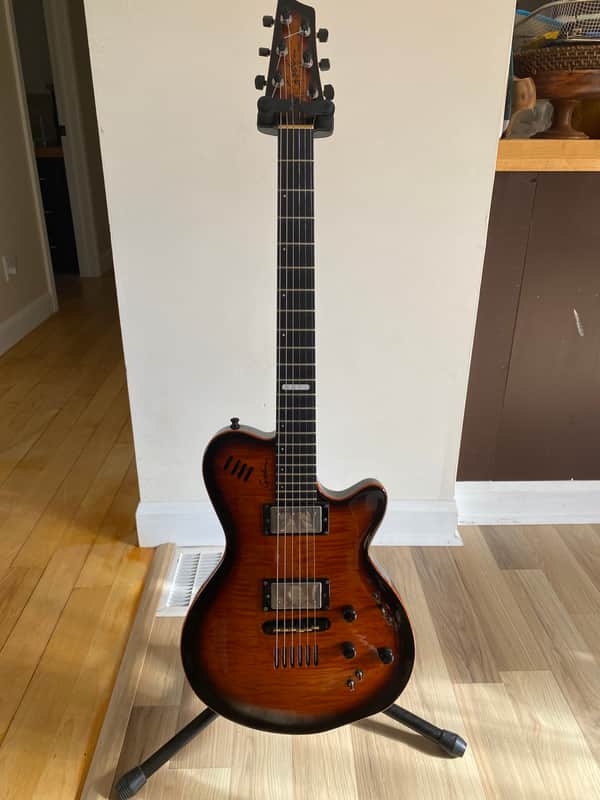 Godin LGX-SA with AA Flame Maple Top 2010s - Cognac Burst image 1