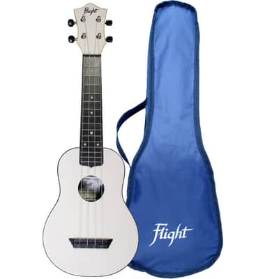 Flight TUS35 White Travel Soprano Ukulele - plastic and a laminate linden top - white image 1